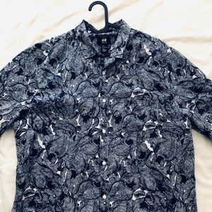 Floral design long sleeve button up shirt.